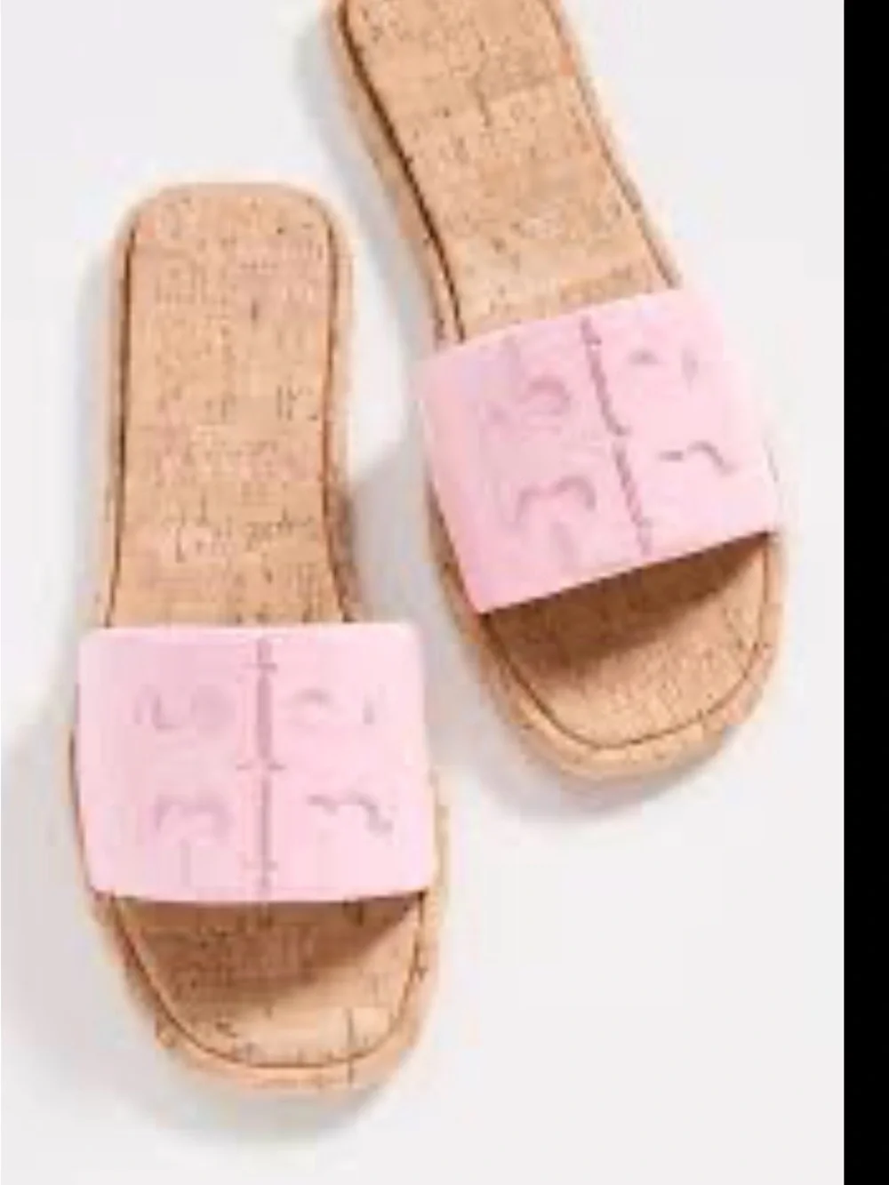 TORY BURCH DOUBLE T SPORT Pink Slide Sandals for Women SIZE 8.5